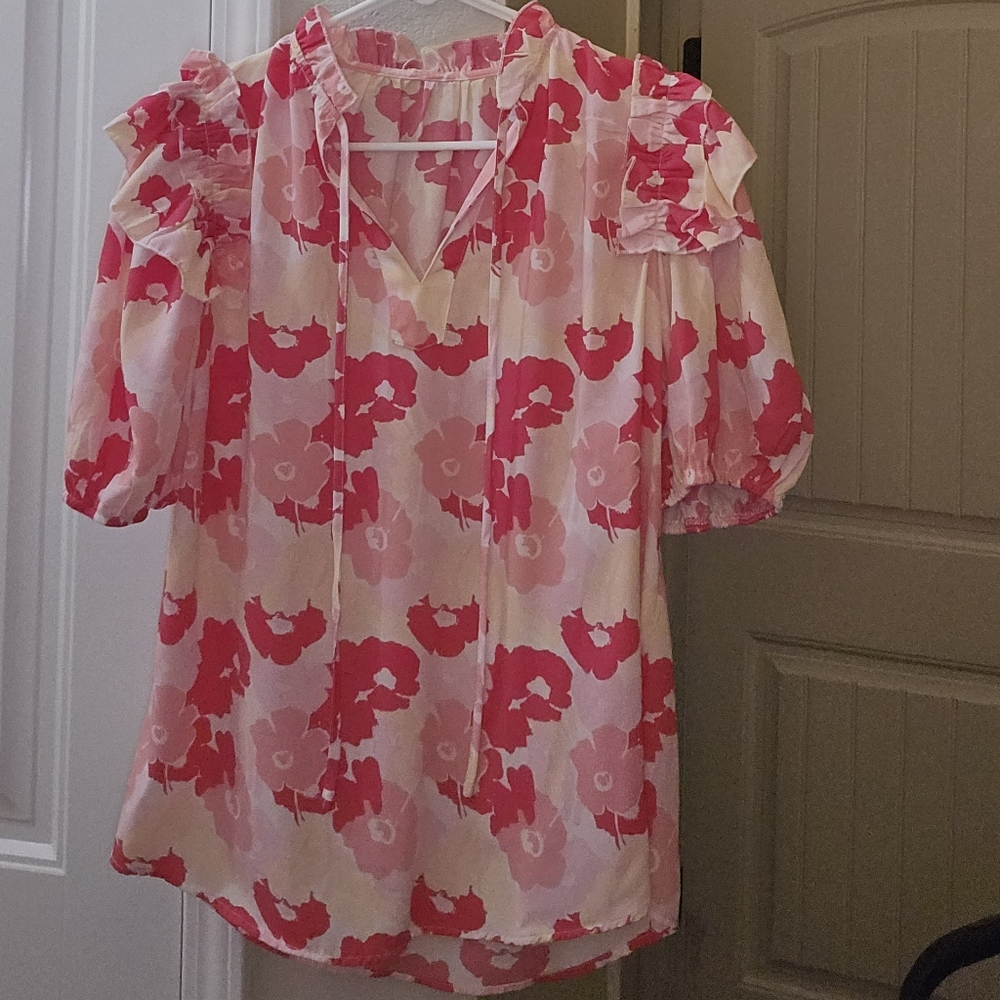 Shein.  XL. Pink and light yellow flowers.